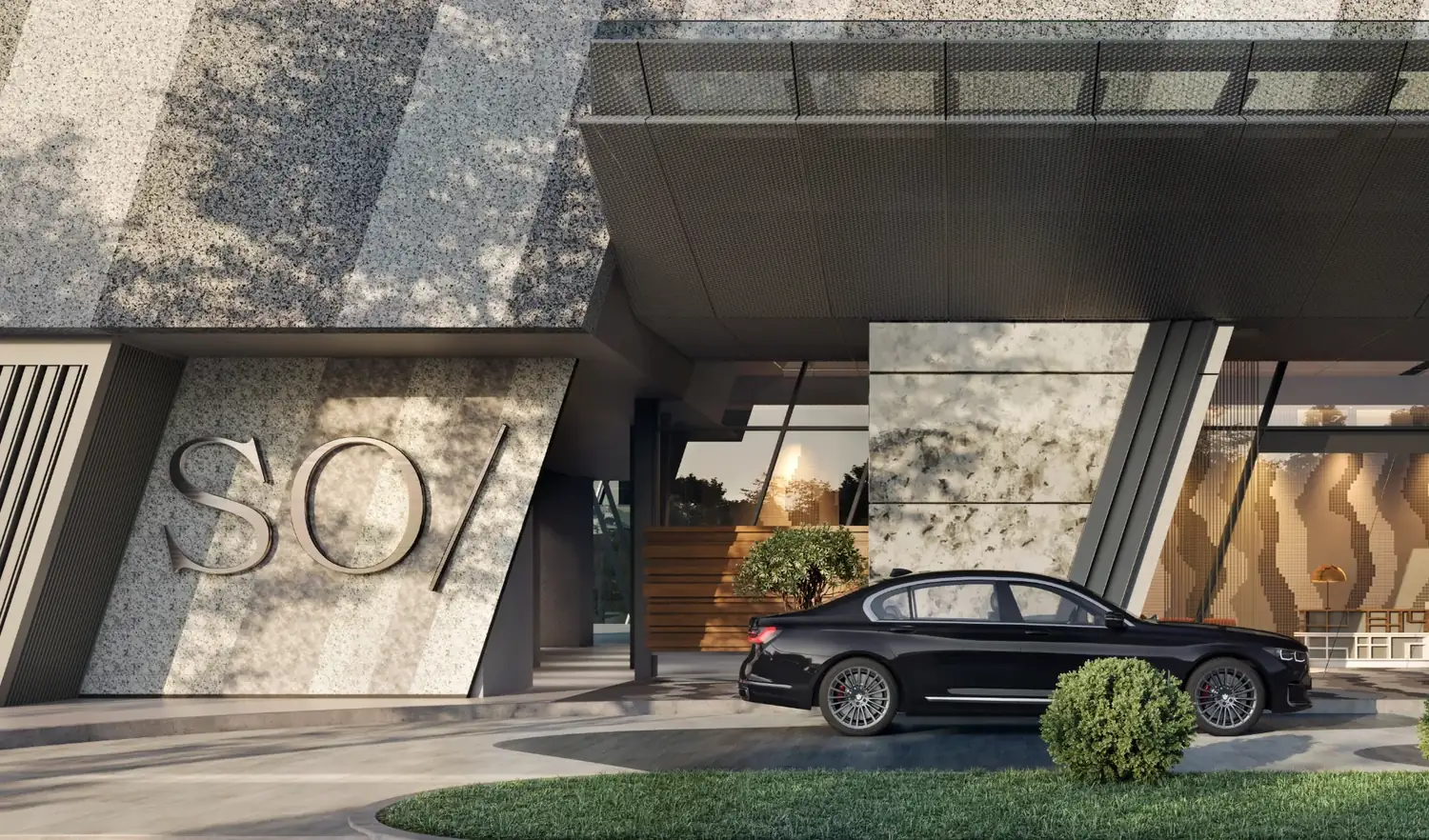 SO/ KL Residences arrival porte-cochere and lobby entrance